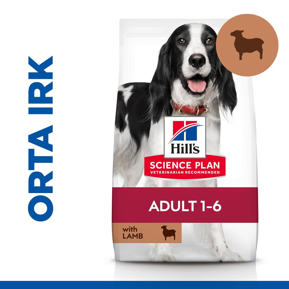 Hill's Science Plan Yetişkin Orta Irk Kuzulu Ve Pirinçli Köpek Maması 12 KG + 2 KG | SRC: Barcode: 052742059686